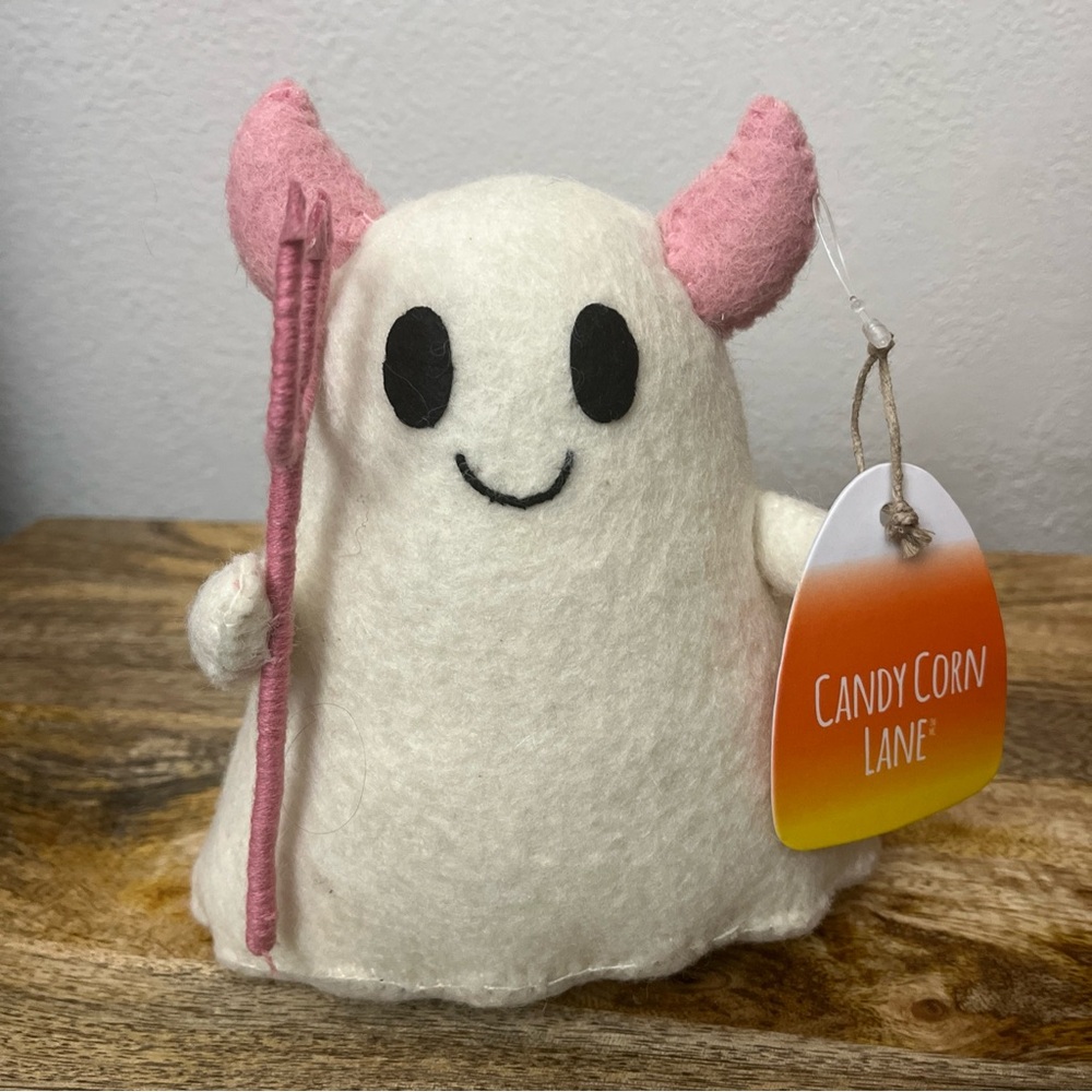 Halloween Felt Plush Ghost Devil Pink Candy Corn Lane NEW Wool Felt
